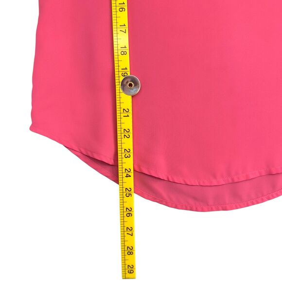 Soprano Pink Sleeveless Lightweight Round Neck Chest Pocket Blouse Top Medium - Picture 6 of 6